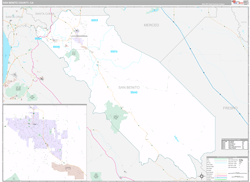 San Benito County, CA Wall Map Premium Style 2024